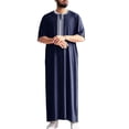 thumbnail image 2 of Dpytoraw Vintage Embroidered Men's Long Robe With Side Pockets Retro Muslim Thobe For Casual Wear Men’s Wrinkle-Free Shirts, 2 of 5