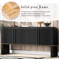 thumbnail image 2 of Aukfa 4-Door Striped Storage Cabinets, Sideboard Console Table for Hallway Living Room,Black, 2 of 8