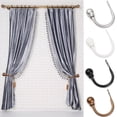 thumbnail image 4 of 2PCS Durable Practical Hold Modern Tassel Arms Hooks U Shaped Metal Tieback Curtain Loop Holder BLACK S, 4 of 8