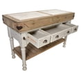thumbnail image 4 of Marble Top 3 Drawer Kitchen Island In Chalk White, 4 of 5