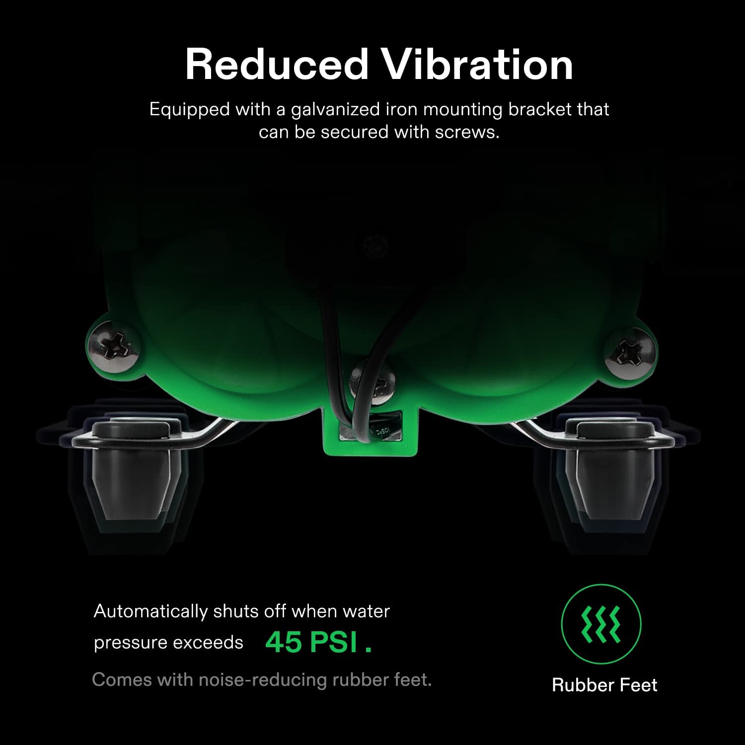 VIVOGROW Water Pressure Pump, 115VAC 4 GPM 45 PSI Diaphragm Water Pump/Strainer for Bathrooms, Kitchens, RVs, and Yachts (Fixable)
