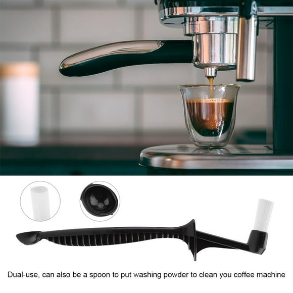 Garosa Dual-Use Coffee Machine Filter Head Cleaner Cleaning Brush Power Spoon for Home Cafe, Coffee Filter Brush, Coffee Cleaning Tool
