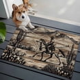 thumbnail image 4 of Brown Western Farmhouse Bathroom Rug Washable 2x3 Entryway Rug Non Slip Vintage Cowboys Cactus Front Door Mat Low Pile Indoor Doormat Throw Floor Carpet for Kitchen Bedroom Entrance, 4 of 8