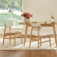 thumbnail image 4 of Spruce & Spring Chenille Upholstered Dining Chair with Solid Wood Legs Cream-Natural Wood, Set of 2, 4 of 12