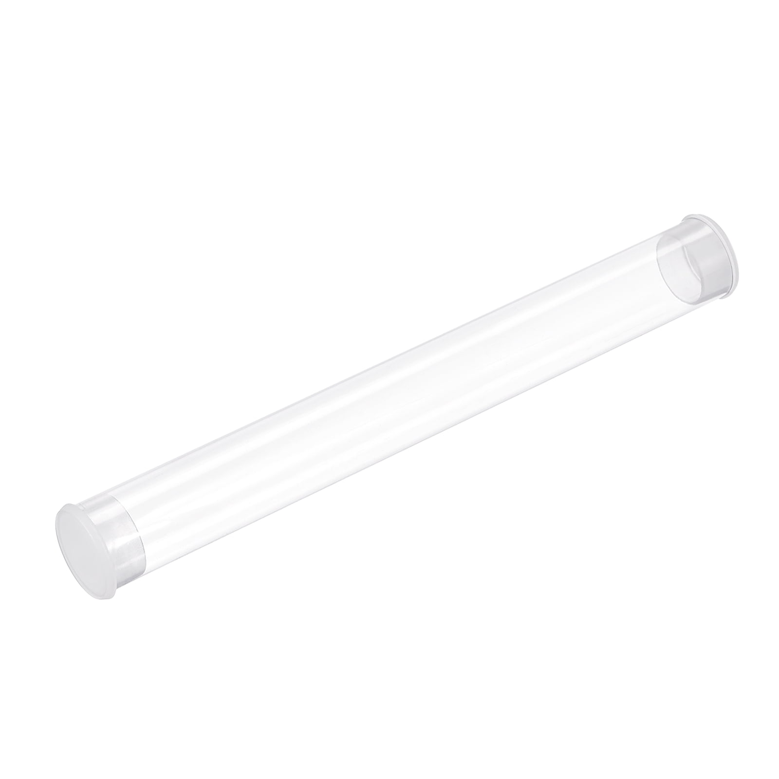 Uxcell Clear Rigid Tube Round Plastic Tubing with End Caps, 305mm/ 12