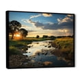 thumbnail image 2 of Designart "Green Yellow Illinois horizon" Landscapes Floater Framed Wall Art Living Room, 2 of 7
