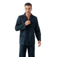 thumbnail image 3 of GLOBAL Men's Long Sleeve Flannel Pajamas Sets 100% Cotton Sleepwear Top and Bottom, Size S-3XL, 3 of 6