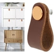 thumbnail image 3 of Tirador de cajón de cuero hecho a mano, tirador de puerta, pomo de lazo para muebles y armarios. Marrón A, 3 of 9