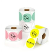 MUNBYN 2" 3000 Labels/4 Rolls Color Circle Thermal Stickers Label,Self-Adhesive Round Multicolor Direct Thermal Label
