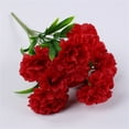thumbnail image 3 of 11.8 Inch Bouquets 11 Stem Artificial red Carnations,Outdoor No Fade Artificial Flower,Mini Carnation Silk Petals Fake Flowers Forever Plants for Home Party and Wedding Holding Flowers, 3 of 8