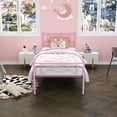 thumbnail image 2 of Yoneston Kids Pink Metal Platform Bed Frame Twin Single Bed with Headboard & Footboard for Girls Bedroom Furniture, No Box Spring Needed, 2 of 12