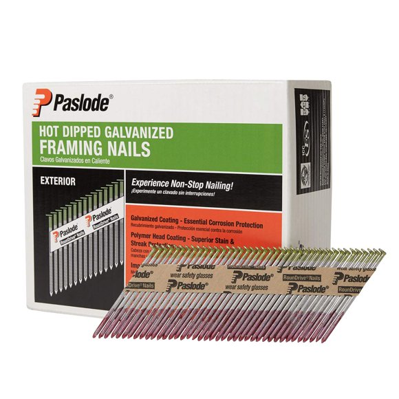 Uñas para enmarcar Paslode, galvanizadas en caliente, HDG, 30°, 7,6 cm, 2000