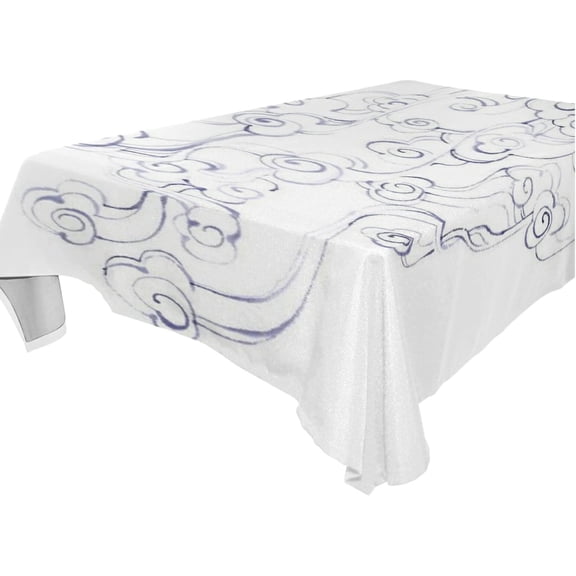 SKYSONIC Chinese Style Tablecloth Waterproof Washable Polyester Square Table Cover Durable Tablecloth for Kitchen Dining Table Party Decor (60 X 60 Inch)