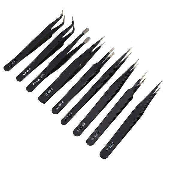 Electronic Repair Tweezers,9PCS Antistatic Tweezers Assortment Stainless Steel Tweezers Tweezers Assortment Set True Excellence