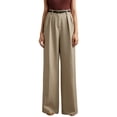 thumbnail image 4 of Women'S High-Waisted Elegant Straight-Cut Business Suit Pants Khaki S, 4 of 10
