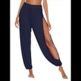 thumbnail image 1 of Pantalones Harén con Abertura Alta para Mujer, Pantalones Harén Hippies. Azul Oscuro XXL, 1 of 7