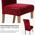 thumbnail image 4 of Smiry Velvet Stretch Dining Room Chair Covers Soft Removable Dining Chair Slipcovers Set of 2, Wine Red, 4 of 7