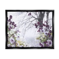Stupell Industries Vivid Purple Woodland Blooms Photograph Jet Black Floating Framed Canvas Print Wall Art, Design by Design Fabrikken