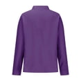 thumbnail image 5 of FRSASU Womens Tops Long Sleeve V Neck Loose Solid Color Casual Beach Pullover Shirts Purple, 5 of 7