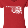 thumbnail image 4 of Inktastic Oklahoma Silhouette Mandala Women's V-Neck T-Shirt, 4 of 5
