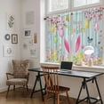thumbnail image 5 of Happy Easter Tier Curtains 54 Inch Length, Spring Bunny Eggs Flower Teal Wood Grain Cafe Short Curtains for Bathroom Over Sink, Small Kitchen Curtain Light Filtering Drapes 2 Panels 27.5"Wx54"L, 5 of 8