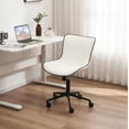 thumbnail image 6 of Kidol & Shellder White Desk Chair with Wheels, Adjustable Rocking Cozy PU Mid-Back Office Task Chair, 6 of 6