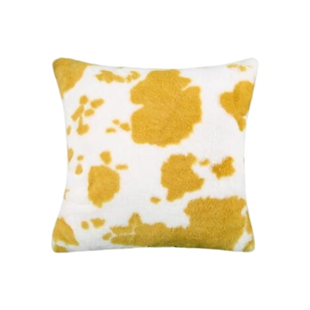 Funda de almohada Macarena 18x18 pulgadas Decoración de cafetería Material de felpa corto amarillo
