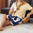 thumbnail image 3 of Haiem Angry Shark Men's Pajama Short with Soft Woven Cotton Elastic Waistband Sleep Short-4X-Large, 3 of 9
