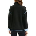 thumbnail image 3 of Onfers Womens  Cropped Sweatshirt Half Zip Fleece Pullover Oversized Jacket with Pockets XL Black, 3 of 5