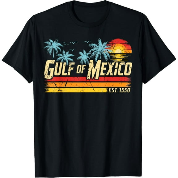 Gulf of Mexico Forever Retro Vintage Beach Mens Women T-Shirt100% cotton short-sleeved shirt for both men and women