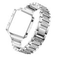 thumbnail image 2 of Chic Watchband Watch Strap Unique Watch Replacement Strap Watch Accessories Comaptible for Fitbit Blaze with Watch Frame (Silver), 2 of 8