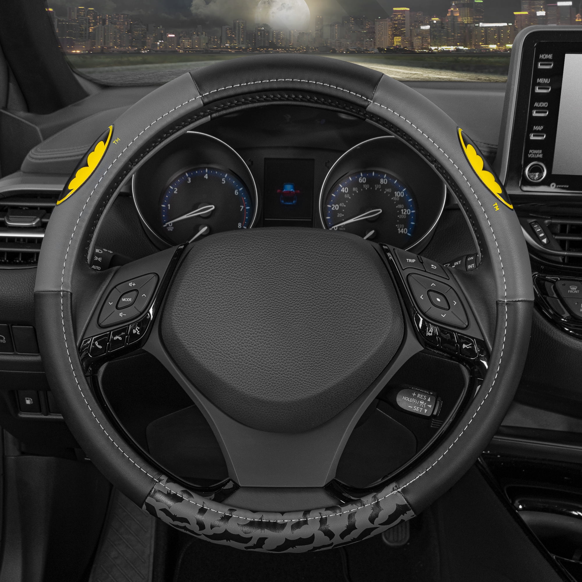 Batman Car Steering Wheel Cover - Universal Fit Steering Wheel Cover with Officially Licensed Warner Brothers Graphics, Great Automotive Accessory Gift Idea for Fans