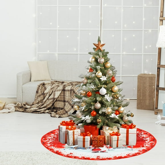KTTECTOA Christmas Decorations Santa Claus and Milu Deer Christmas Tree Skirt Christmas Tree Decorations 120cm/47Inch Christmas Tree Skirt Clearance Room Decor Canada Days Birthday