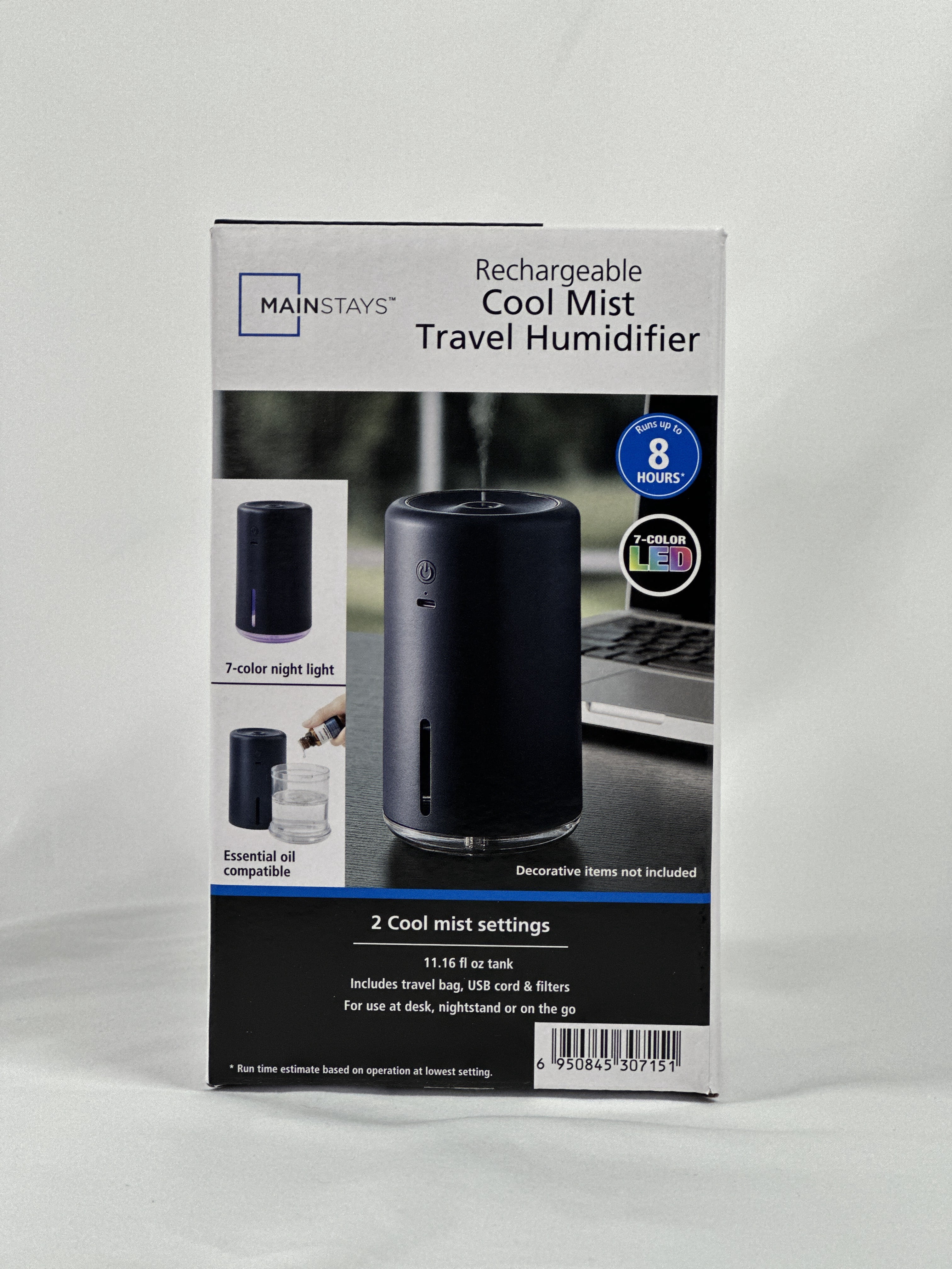 (4 pack) Mainstays Portable Rechargeable Evaporative Humidifier, Cordless, Desktop, Travel, Blue