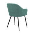 thumbnail image 5 of 23 Inch Modern Dining Chair, Curved Back, Polyester, Metal Legs, Teal Blue - Saltoro Sherpi, 5 of 6