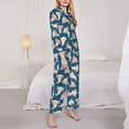thumbnail image 3 of Salouo Cute Salamander Pattern Women's Pajamas Set Long Sleeve Button Down Sleepwear Soft Pj Lounge Sets for women 2 Piece Pjs Set with Long Pants-XX-Large, 3 of 7