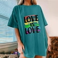 thumbnail image 2 of Midsumdr Pride Shirt Best Gift for Your Lover,Fashion Womens Heart Shape Rainbow Print Short Sleeves T-Shirt LGBT Equality Tees Summer Valentine's Day Casual Short Sleeve Tops, 2 of 7