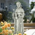 thumbnail image 2 of LuxenHome Grey MgO Saint Francis Indoor/Outdoor Statue, 2 of 5