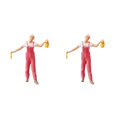thumbnail image 4 of Wweixi Figurine Diorama 1/87 Personnages en Résine Train Disposition Rose 2Ensemble, 4 of 6