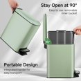 thumbnail image 3 of Bote de basura TIPGO Slim de acero inoxidable, 6 L/1.6 galones, verde, 3 of 7