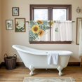 thumbnail image 4 of Spring Sunflower Tier Curtains 36 Inch Length, Garden Botanical Leaves Butterflies Cafe Short Curtains for Bathroom Over Sink, Small Kitchen Curtain Light Filtering Tiered Drapes 2 Panels 27.5"Wx36"L, 4 of 8