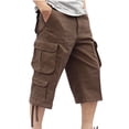 thumbnail image 2 of Edvintorg Black Cargo Cropped Pants For Men Casual Trousers Work Wear Combat Cargo Pants With 7 Pockets Loose Large Size Tactical Pants Clearance, 2 of 6