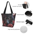 thumbnail image 4 of Balery Rose Full Moon Black Wolf Bolsa de Hombro con Diseño, Bolsa Grande y Duradera, Bolsa Versátil para Compras, 4 of 6