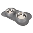 thumbnail image 2 of Cuencos para perros antideslizantes de acero inoxidable con tapete de silicona para perros pequeños, medianos y grandes., 2 of 14