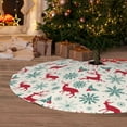 thumbnail image 6 of Sikiie Vintage Christmas Reindeer 30-48 inches {designName} Print Christmas Tree Skirt Snowman Xmas Tree Skirt with Edge Christmas Decorations for Holiday Party-36", 6 of 7