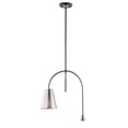 thumbnail image 1 of 7 in. Filter One-Light Single Pendant Ceiling Light, Black & Satin Nickel, 1 of 1