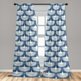 thumbnail image 2 of Bird Print Window Curtains, Simplistic Monochrome Symmetric Look Open Wings Traditional Motif, Lightweight Decor 2-Panel Set with Rod Pocket, Pair of - 28"x84", Slate Blue and White, by Ambesonne, 2 of 3