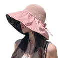 thumbnail image 3 of beishanbush Baseball Caps Women's Sun Hat UPF 50+ UV Protection Hat Black Coating Straw Outdoor Hat Pink, 3 of 6