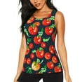 thumbnail image 1 of Balery Tomatoes Camiseta sin mangas estampada ligera para mujer, tops de entrenamiento sin mangas, camisetas de yoga transpirables de secado rápido.-X-Large, 1 of 7