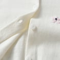 thumbnail image 5 of FAOWME Kids Toddler Girls Cardigan Round Neck Long Sleeve Button Knitted Embroidered Floral Comfortable Coat Tops For Casual Daily Wear,White,3-4 Years, 5 of 9